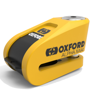 Oxford Alpha XA14 Alarm Disc Lock (14mm pin) Black/Yellow Oxford Alpha XA14 Alarm Disc Lock (14mm pin) Black/Yellow