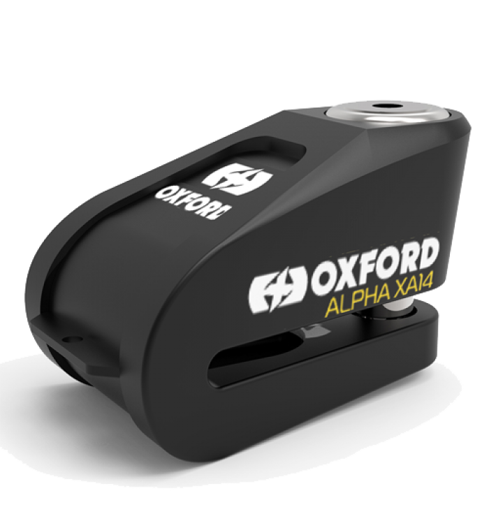 Oxford Alpha XA14 Alarm Disc Lock (14mm pin) Black Oxford Alpha XA14 Alarm Disc Lock (14mm pin) Black